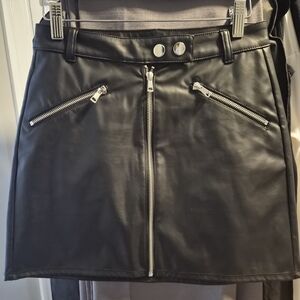 Wild Fable Black Faux Leather Mini Skirt